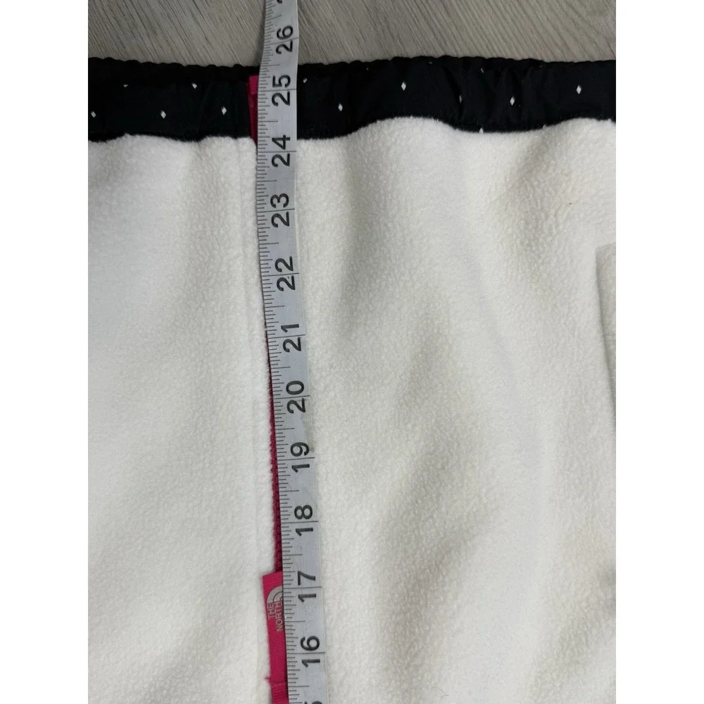 The North Face Jacket Teen Girls XL 18 Black White Denali Hooded Diamond Fleece
